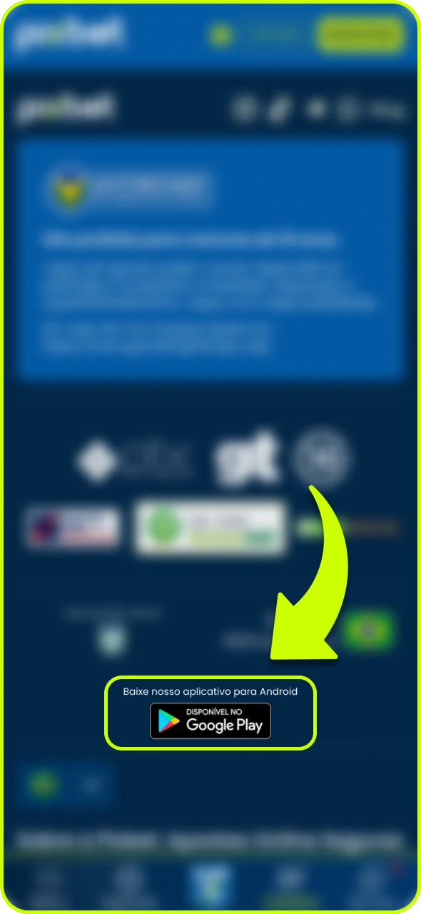 Localize a seção de download do aplicativo móvel no site da Pixbet.