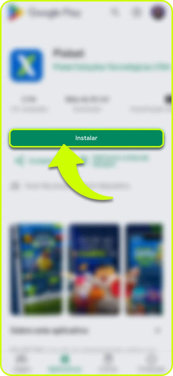 Pressione o botão no Google Play para instalar o aplicativo Pixbet.