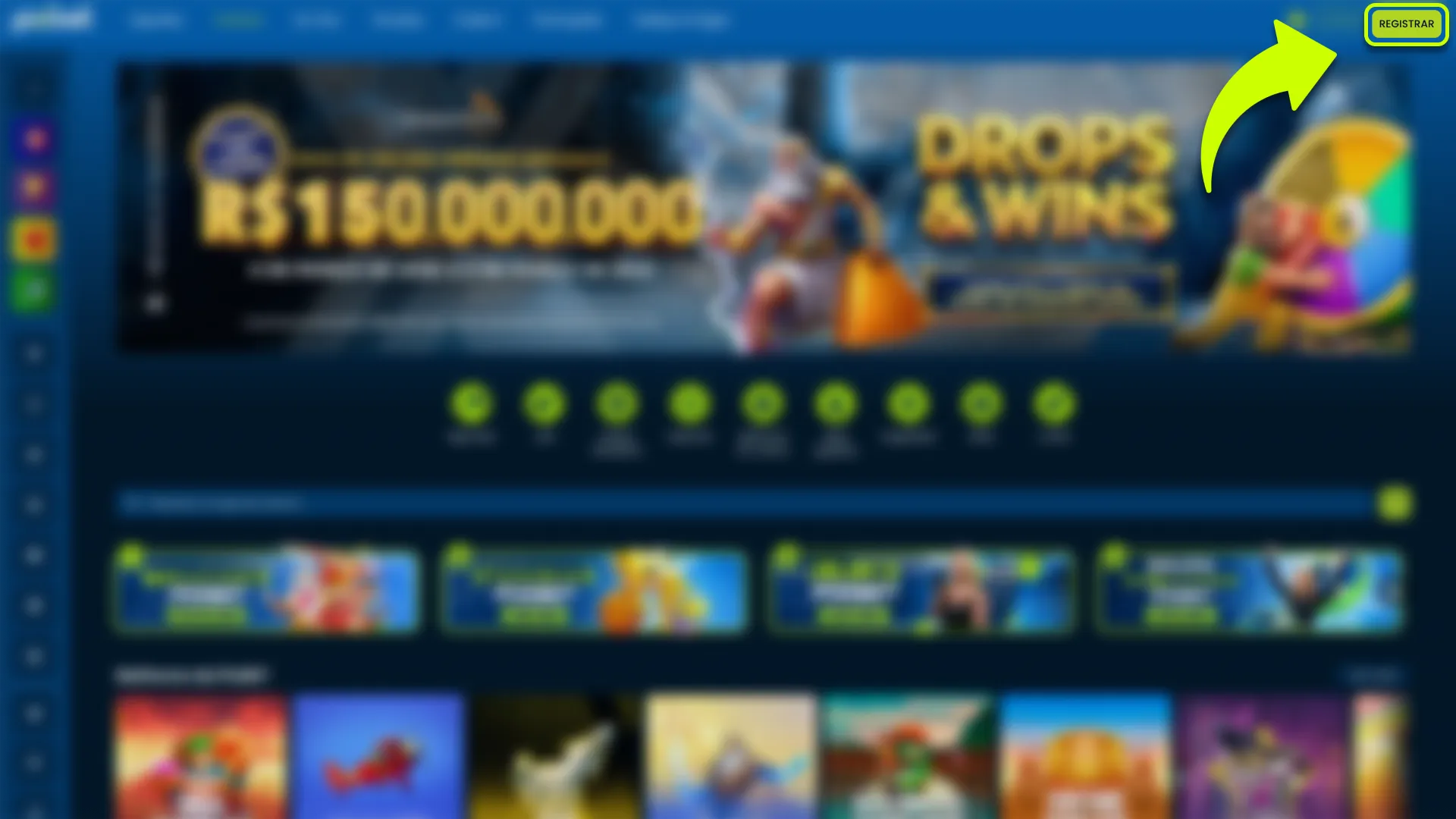Encontre o botão de inscrição na página principal do Pixbet.