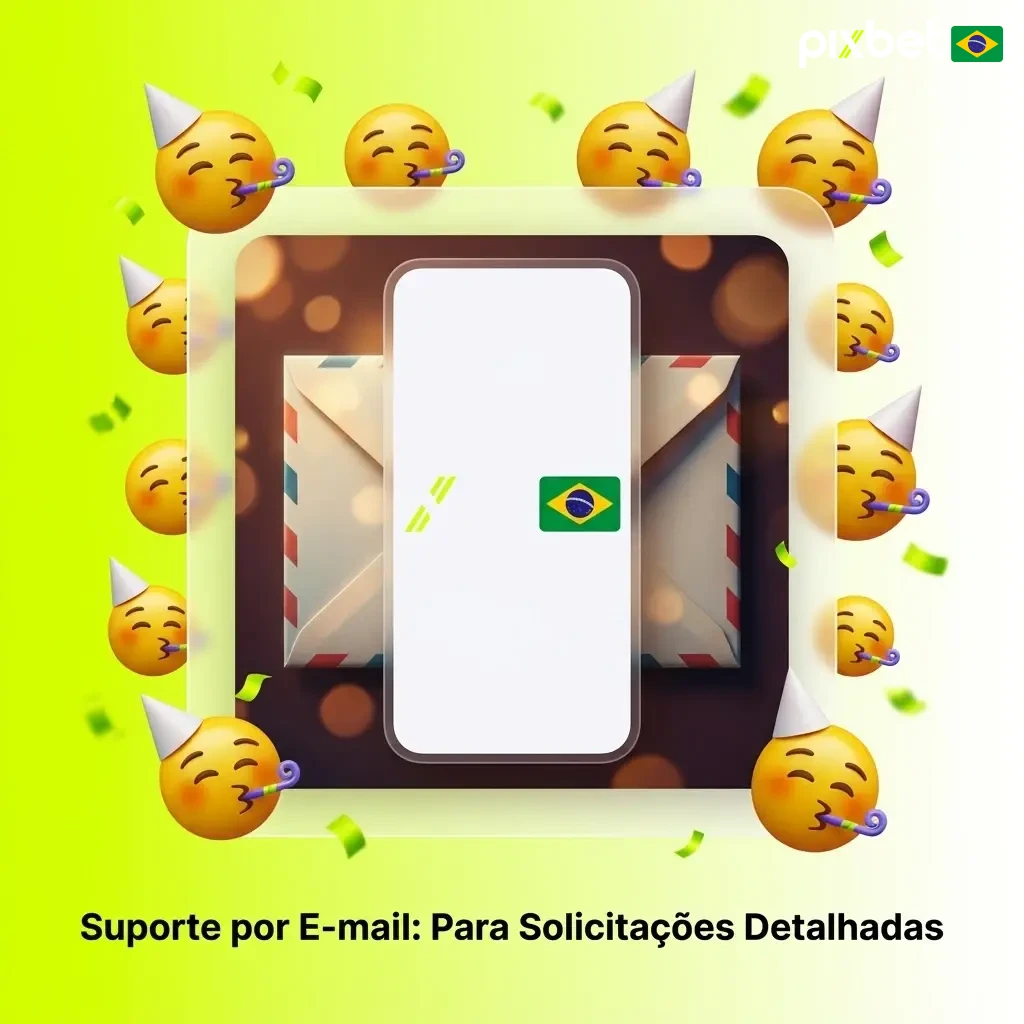 Suporte por e-mail da Pixbet para solicitações detalhadas como KYC, documentos e contestações com resposta em até 48 horas
