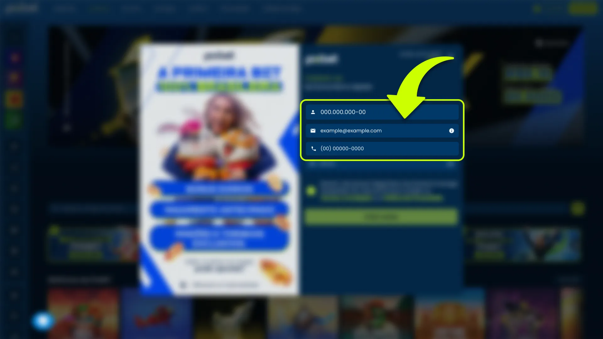 Forneça suas informações pessoais para verificação no Pixbet.