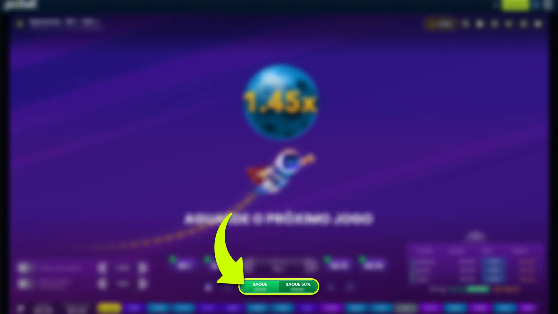 Clique em Sacar para garantir seus ganhos no Pixbet Spaceman.